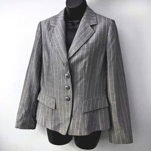 Tahari by ASL grey pinstripe blazer, size 8